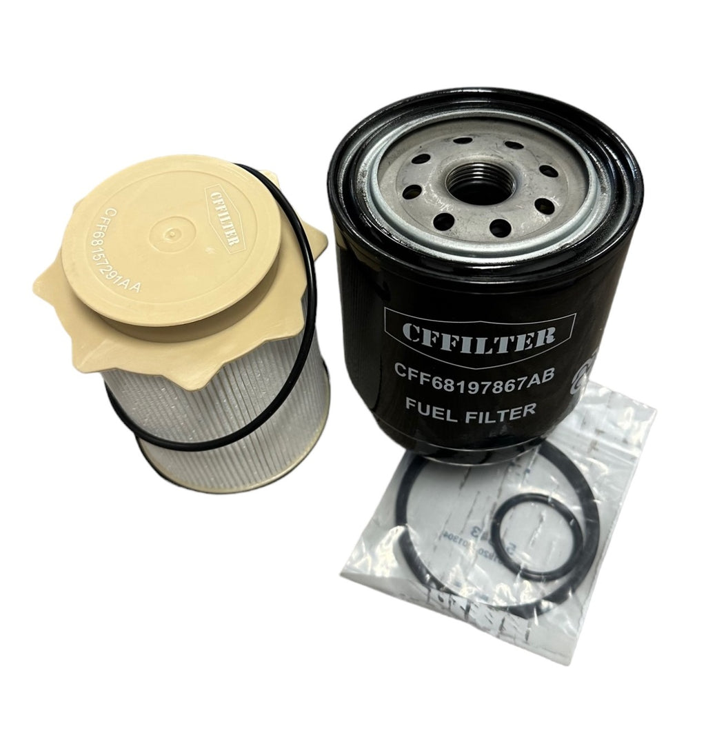 6.7L Cummins Fuel Filter Water Separator Set | Replacement Compatible with 2013-2018 Dodge Ram 2500 3500 4500 5500 6.7L Cummins Turbo Diesel Engines | Replaces 68197867AA, 68157291AA