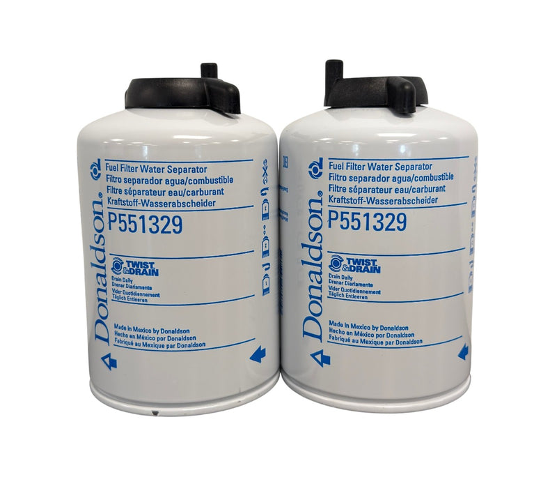 P551329 Donaldson Fuel Filter, Water Separator Spin-On Twist&Drain (pack of 2) - Crossfilters