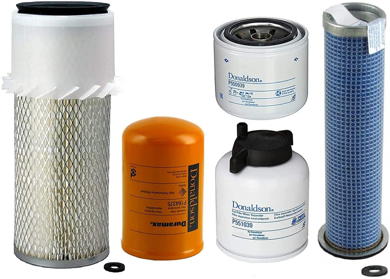 CFKIT Filter Maintenance Kit Compatible with Bobcat S130 S150 S160 S175 S185 S205 W/KUB V2203 Eng (All Donaldson)