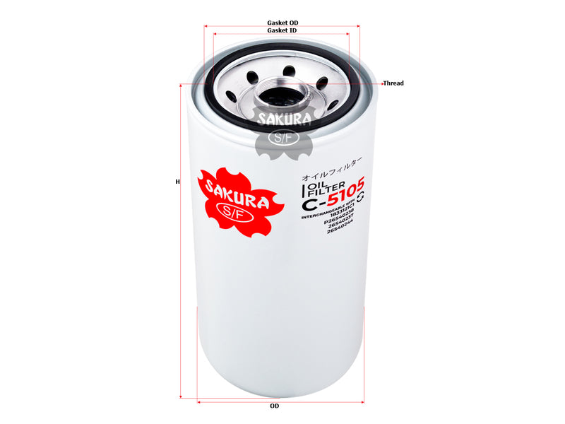 C5105 Sakura Oil Filter (Replaces Donaldson P550367)