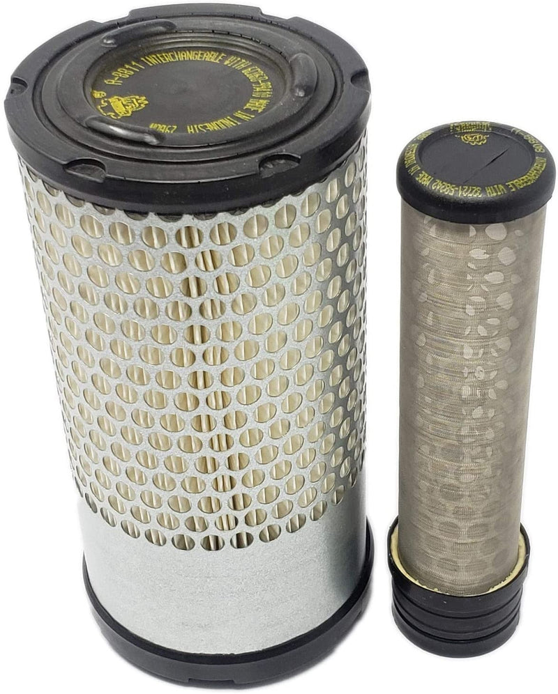 Air Filter Set Replacement for Kubota 6C060-99410, 6A100-82630, 32721-58242 - Crossfilters