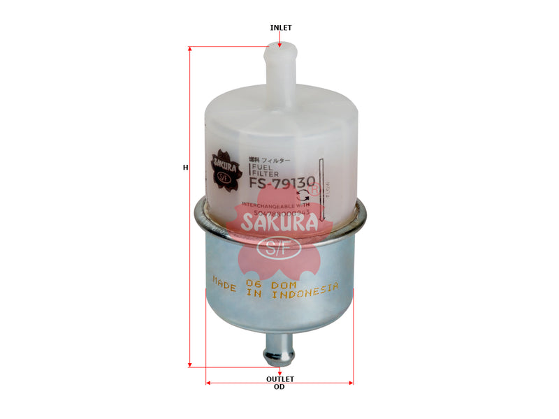 FS79130 Sakura Fuel Filter (Replacement Compatible with Hatz 504788000943	)