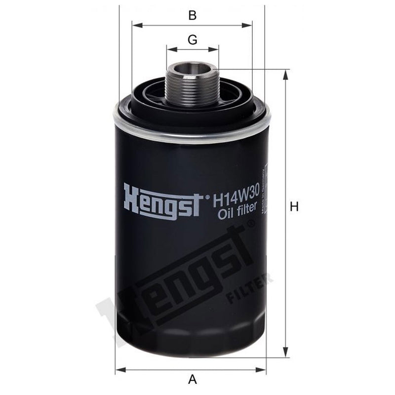 H14W30 Hengst Oil Filter (Replaces VAG 06H115403)