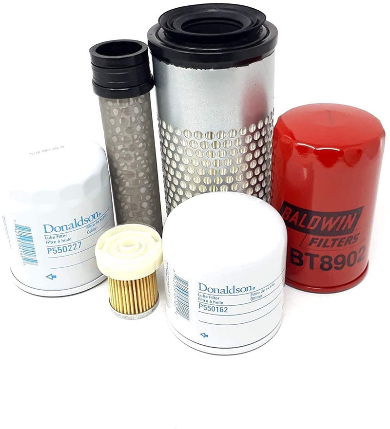 CFKIT For Kubota B7800 B2910 B2710 HSD HST Filter Maintenance Kit (Baldwin Air Filters) - Crossfilters