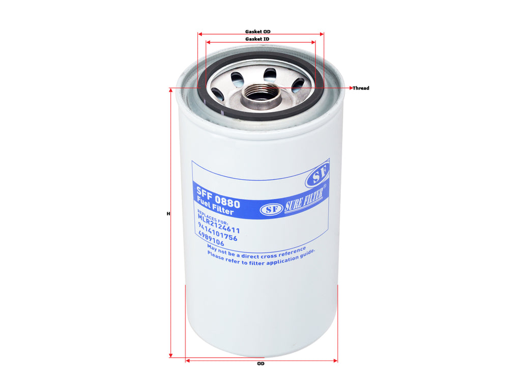 SFF0880 Sure Filter Fuel Filter (Replacement Compatible with NH 2124611, Cummins 4897897)