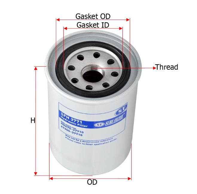 SFH3771 Sure Filter Hydraulic Oil Filter (Replaces Kubota 6795537710 HH6703771) - Crossfilters