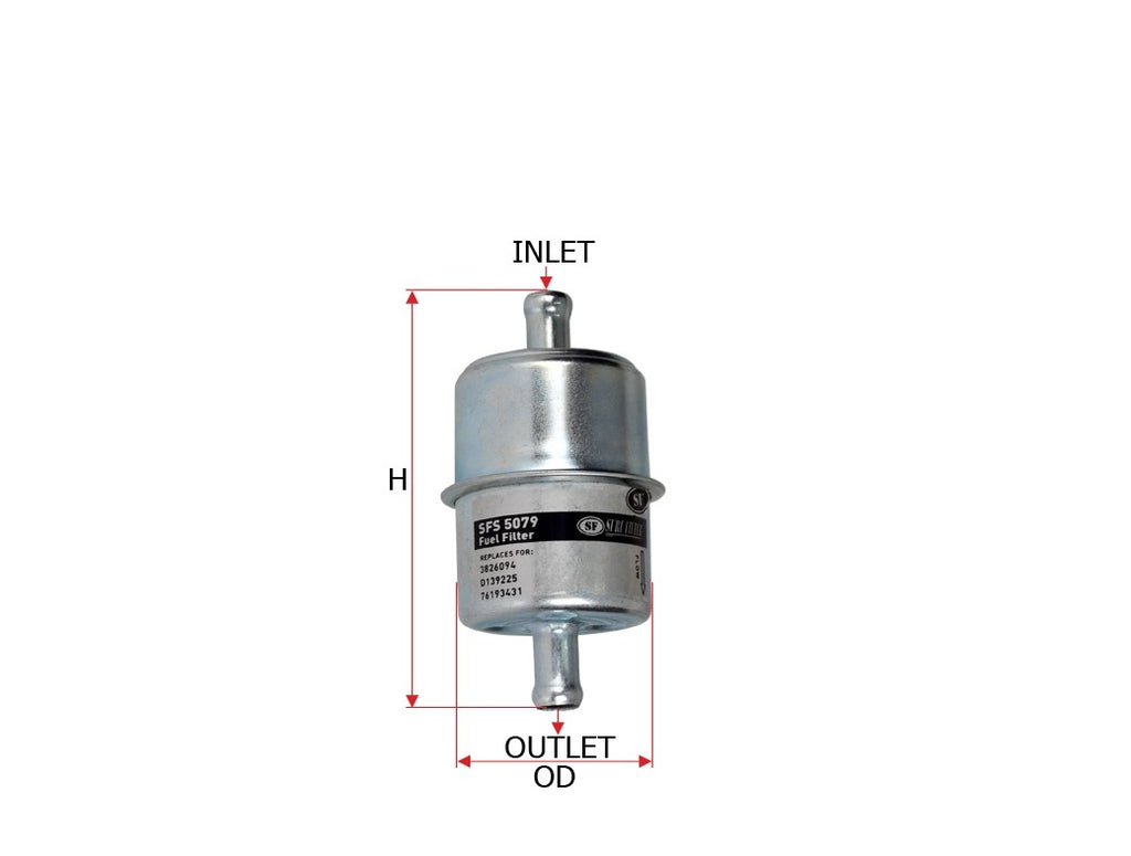 SFS5079 Sure Filter Fuel (In Line) Filter - Crossfilters