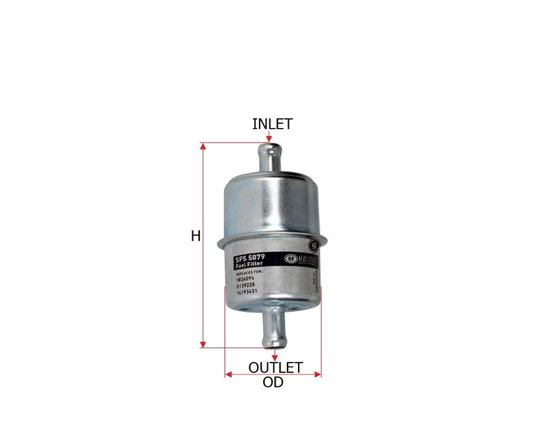 SFS5079 Sure Filter Fuel (In Line) Filter - Crossfilters