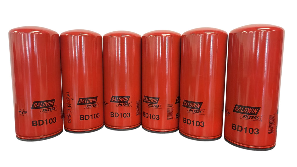 BD103 Baldwin Lube Spin-on (Replacement Compatible with: Cummins 3318853; Fleetguard LF3000) - Pack of 6 - Crossfilters