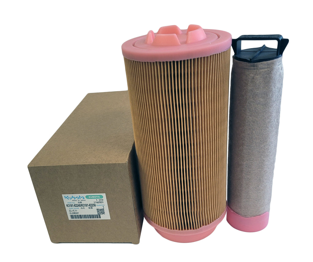 Air Filter Inner & Outer Compatible with K3181-82240 K3181-82250 Compatible with KUB ZD323 ZD326 ZD331