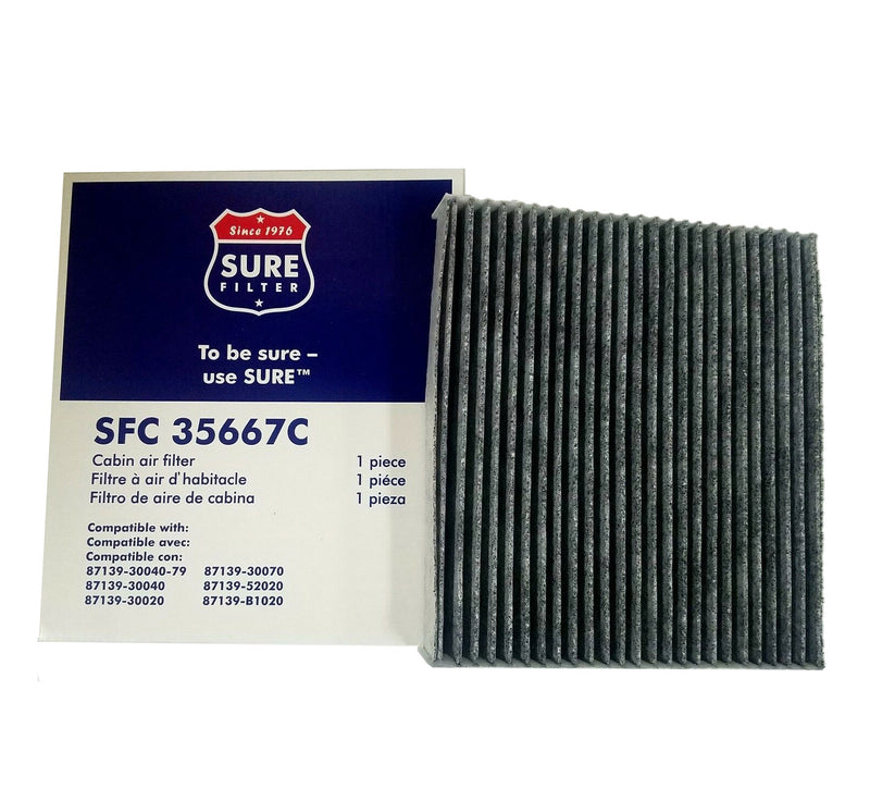 SFC35667C Sure Filter Carbon Cabin Air Filter for Toyota Camry 07-16 Venza 4Cyl - Crossfilters