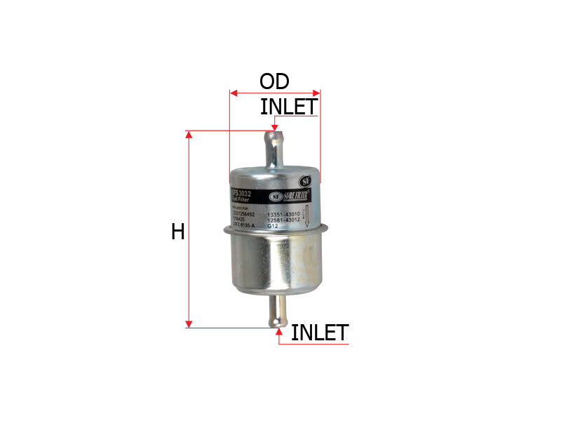 SFS3032 Sure Filter Fuel In-line Filter (Replacement Compatible with 1256425, 1258143012)