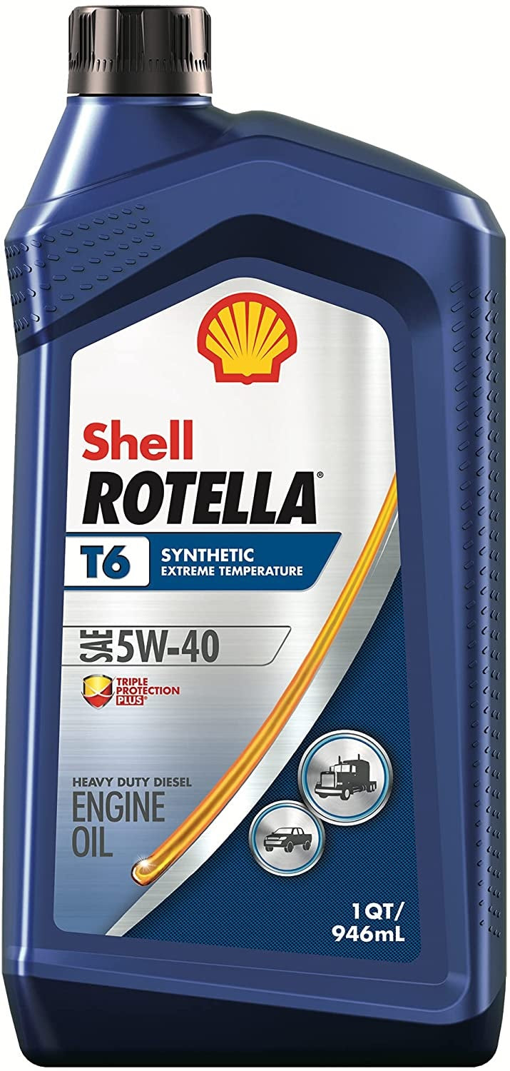 Shell Rotella T6 Full Synthetic 5W-40 Diesel Engine Oil (1-Quart, Single Pack)